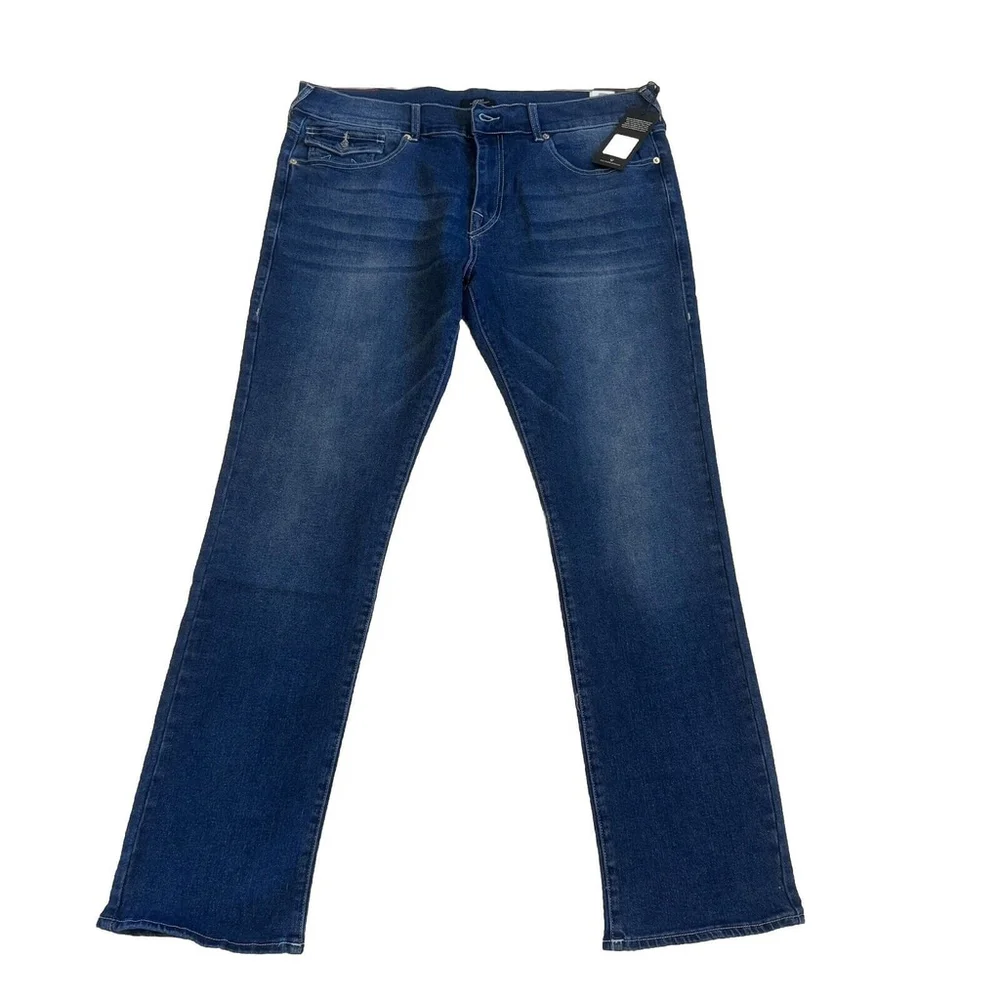 NWT True Religion Ricky Relaxed Straight Flap Jeans 34X34 Men Blue Orig.$159
